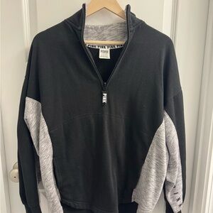 VSPink Black and Gray Quarter-zip Sweatshirt